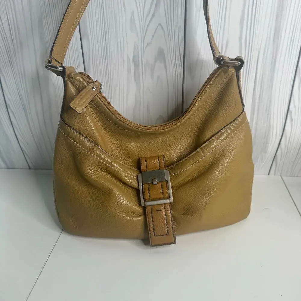Clark’s Tan Leather Shoulder Bag Hobo Y2K Floral